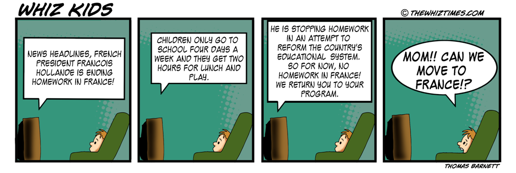 Cartoon: The French banned homework? Cartoon: The French banned homework?